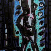 La Source IV 2023 Encre de Chine et pastel à l'huile sur papier - 40 x 27,5 cm