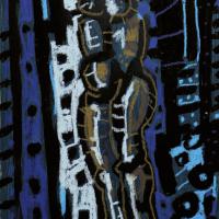 Lumière intérieure II 2023 Pastel à l'huile, encre de Chine et acrylique sur papier - 26,5 x 18 cm