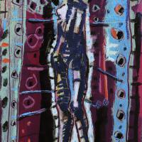 Lumière intérieure I 2023 Acrylique et pastel à l'huile sur papier - 26,5 x 18,5 cm