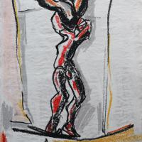 Danseurs XI Pastel à l'huile sur papier - 59,5 x 40 cm