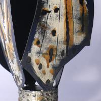 Fleur pour ma Muse IV 2025 Acier soudé peint et patiné - 36 x 16 x 13 cm