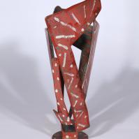 Fleur pour ma Muse VI 2025 Acier soudé peint et patiné - 37,5 x 19,5 x 10 cm