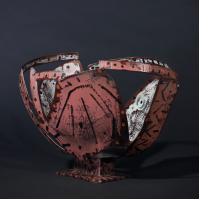 Souvenir d'Agrigente IV 2025 Acier soudé peint et patiné - 24 x 30,5 x 24,5 cm 