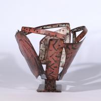 Souvenir d'Agrigente IV 2025 Acier soudé peint et patiné - 24 x 30,5 x 24,5 cm 