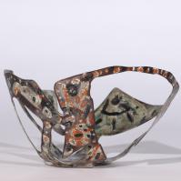 Souvenir d'Agrigente III 2024 Acier soudé peint et patiné - Hauteur : 13 cm - Diamètre : 21 cm