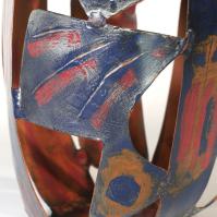 Fleur pour ma Muse I 2024 Acier soudé peint et patiné - Hauteur : 42 cm - Diamètre : 24 cm